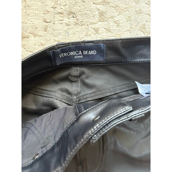 Veronica Beard Women's Carly Vegan Leather Kick Flare Pants Black Size 29 NWT - Picture 6 of 10